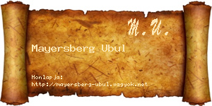 Mayersberg Ubul névjegykártya